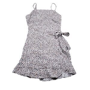 Abercrombie Leopard Animal Print Faux Wrap Mini Dress Size Small Brown Cheetah